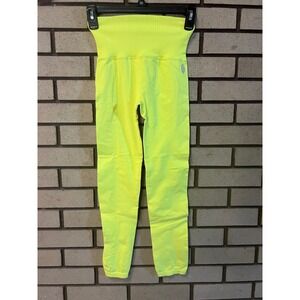 Free People Movement Ribbed Seamless Leggings Neon Yellow Athleisure  XS/S